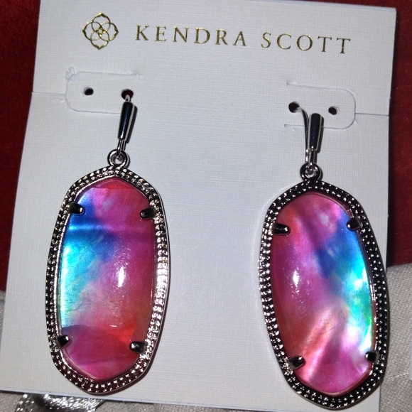 New Kendra Scott Elle Watercolor Illusion Drop Earrings - Picture 1 of 6